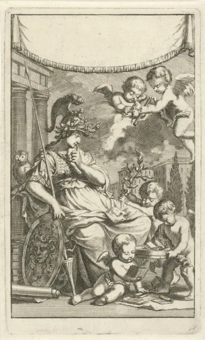Minerva omringd door engelen
