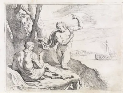 Minerva verschijnt in de gedaante van Telemachus aan Odysseus