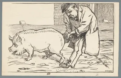 Minister Postuma en het regeringsvarken