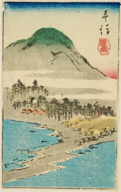 Minosaki in Bungo Province (Bungo, Minosaki), section of sheet no. 17 from the series "Cutout Pictures of the Provinces (Kunizukushi harimaze zue)"