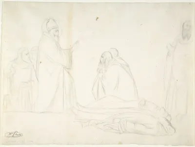Miracle of St. Sylvester; the Raising of Two Pagan Priests, after Maso di Banco, S. Croce, Florence