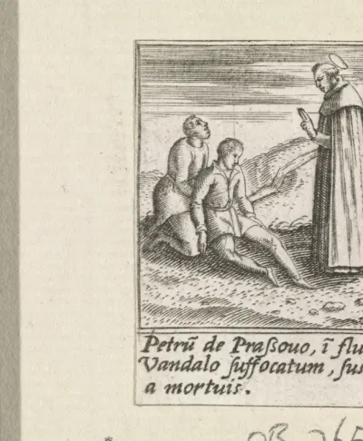 Miraculeuze genezing van een gewonde man door de Heilige Hyacinthus van Polen