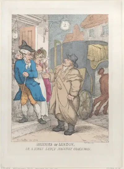 Miseries of London, or a Surly Saucy Hackney Coachman