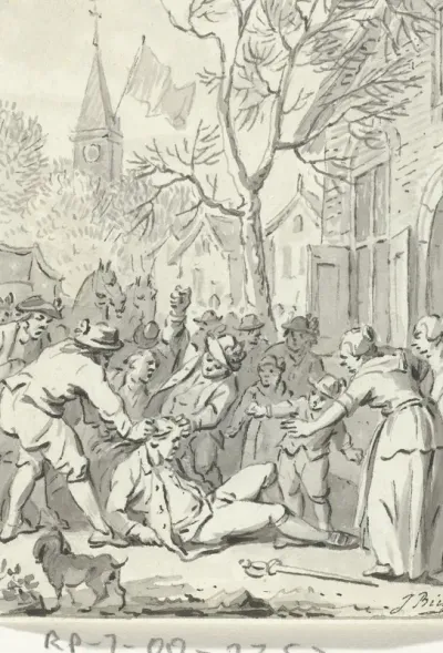 Mishandeling van de schout H.A. Kreet te Rotterdam tijdens een Orangistisch oproer, januari 1785