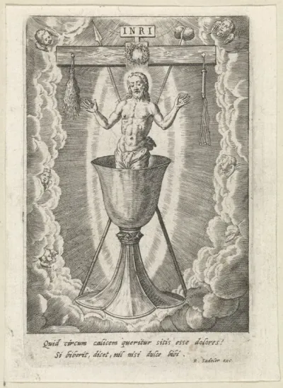 Miskelk met Christus en passiewerktuigen
