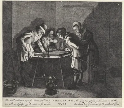 Misplaced Devotion: Tric-trac Players by Candlelight