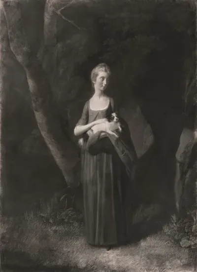Miss Cunningham Holding Her King Charles Spaniel
