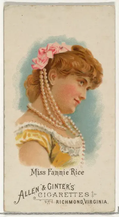 Miss Fannie Rice, from World's Beauties, Series 1 (N26) for Allen & Ginter Cigarettes