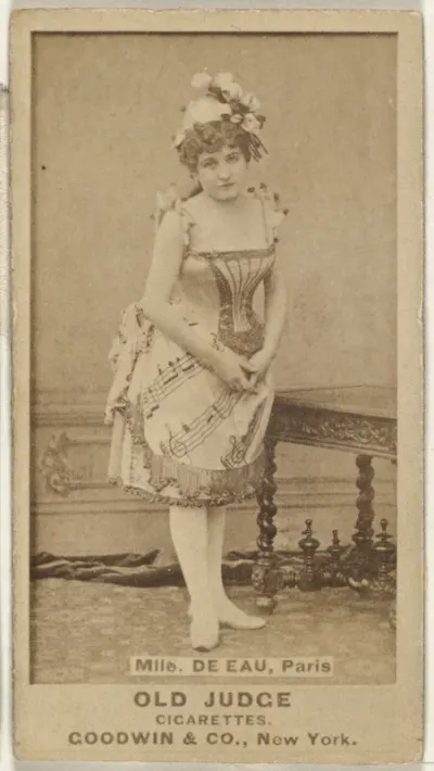 Mlle. De Eau, Paris, from the Actors and Actresses series (N171) for Old Judge Cigarettes