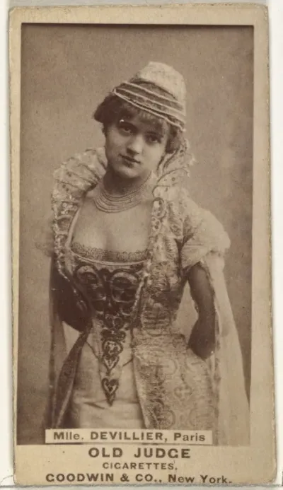 Mlle. Devillier, Paris, from the Actors and Actresses series (N171) for Old Judge Cigarettes