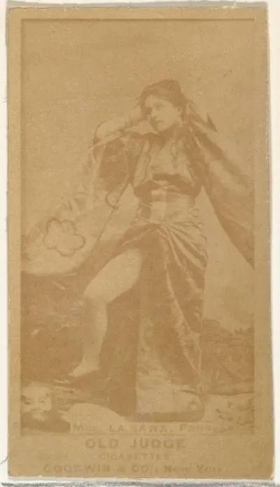 Mlle. La Sana, Paris, from the Actors and Actresses series (N171) for Old Judge Cigarettes