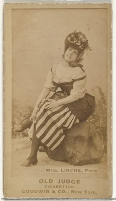 Mlle. Linche, Paris, from the Actors and Actresses series (N171) for Old Judge Cigarettes