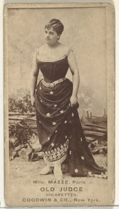 Mlle. Mazze, Paris, from the Actors and Actresses series (N171) for Old Judge Cigarettes