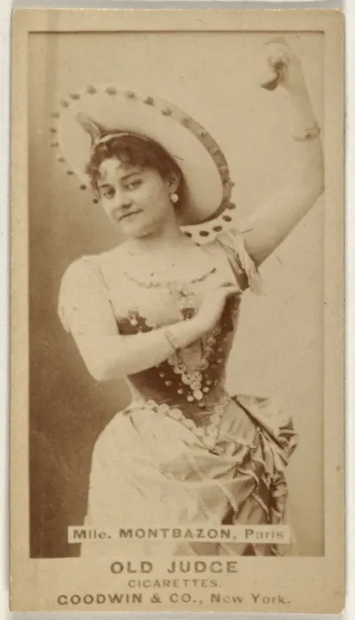 Mlle. Montbazon, Paris, from the Actors and Actresses series (N171) for Old Judge Cigarettes