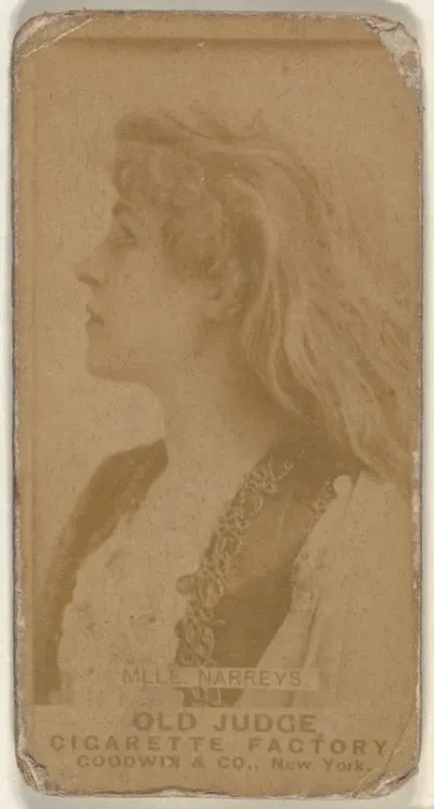 Mlle. Narreys, from the Actors and Actresses series (N171) for Old Judge Cigarettes