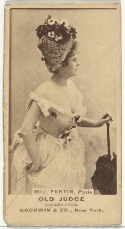 Mlle. Pertin, Paris, from the Actors and Actresses series (N171) for Old Judge Cigarettes