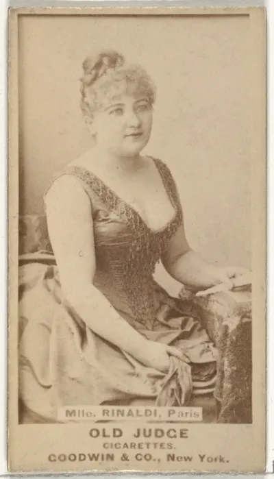 Mlle. Rinaldi, Paris, from the Actors and Actresses series (N171) for Old Judge Cigarettes