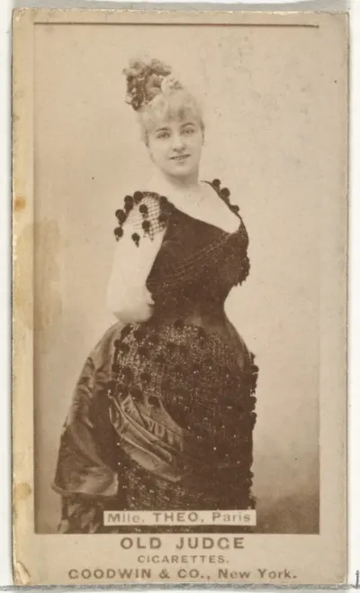 Mlle. Theo, Paris, from the Actors and Actresses series (N171) for Old Judge Cigarettes