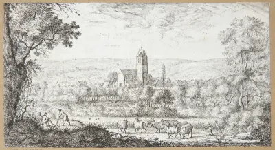 Mænd og køer ved St. Hilaire-vejen