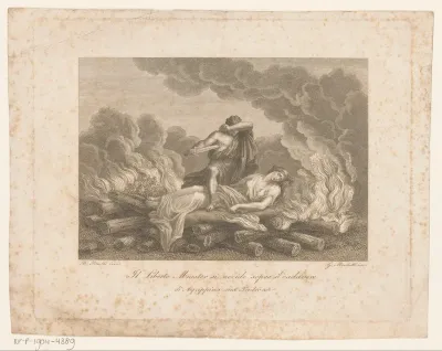 Mnester doodt zich op het lijk van Agrippina