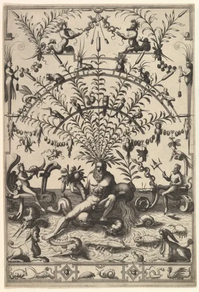 Modern Grotesque Decoration with a River God