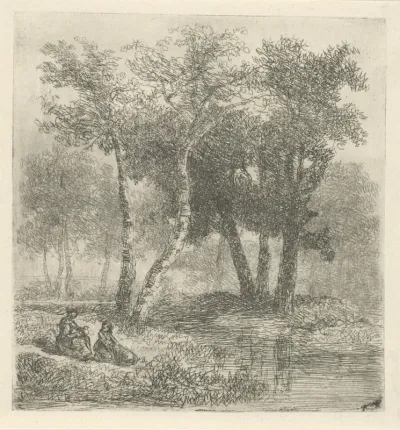 Moeder en kind aan de waterkant