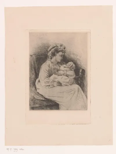 Moeder met baby in de armen
