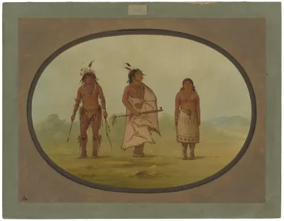 Mohave Chief, a Warrior, and His Wife