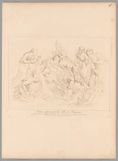 Moise sauve par la fille de Pharaon (Moses Rescued by Pharaoh's Daughter), from Recueil d'estampes d'après les plus beaux tableaux et d'après les plus beaux desseins qui sont en France (Cabinet Crozat)