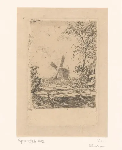 Molen aan een landweg, Blaricum