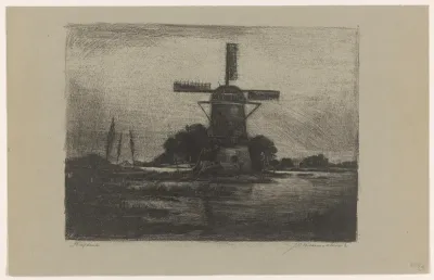 Molen aan een plas