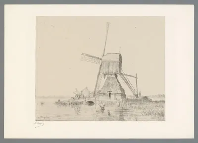 Molen aan het water bij Giessen-Oudekerk