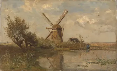 Molen bij een plas