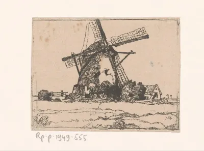 Molen in een weiland