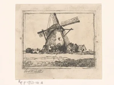Molen in een weiland