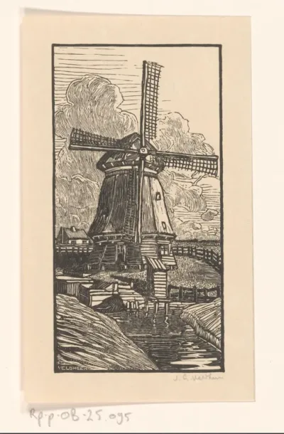 Molen in landschap