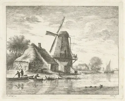 Molen langs een rivier