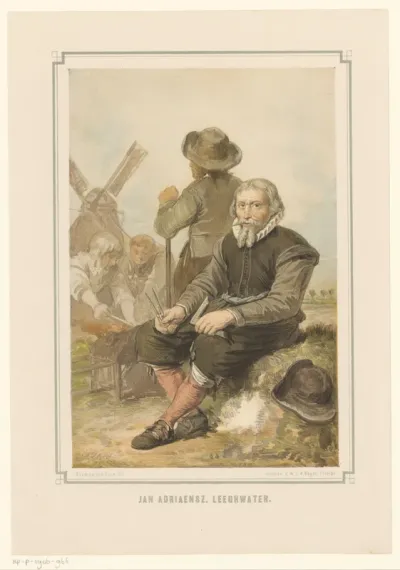 Molenmaker Jan Adriaanszoon Leeghwater aan het werk