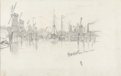 Molens aan de haven van Rotterdam