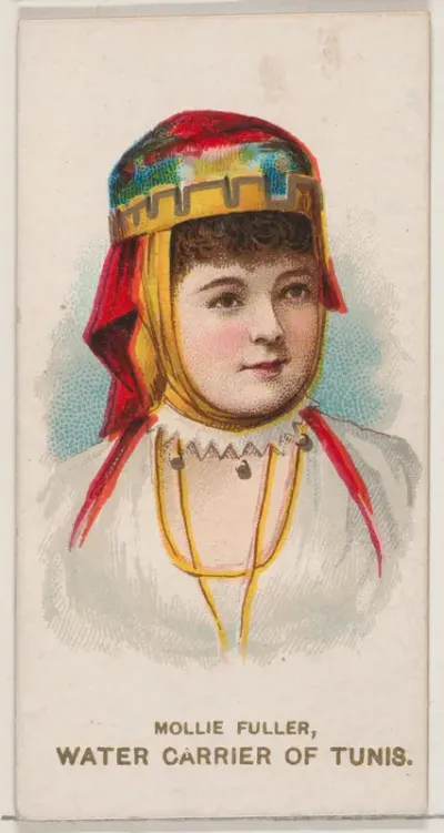 Mollie Fuller as a Water Carrier of Tunis, from the set Actors and Actresses, Second Series (N71) for Duke brand cigarettes