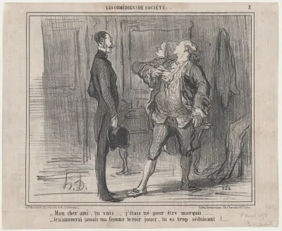 Mon cheri ami, tu vois..., j'étais né pour être marquis..., from Les Comédiens de Société, published in Le Charivari, April 9, 1858