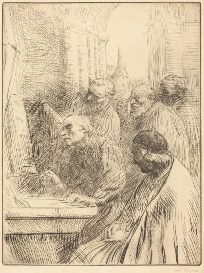 Monks at Church (Les moines a l'eglise)