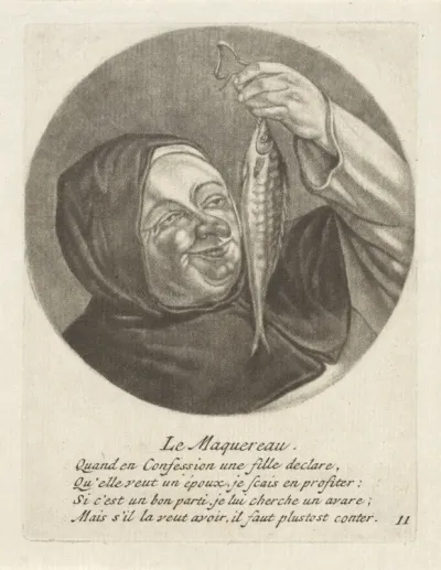 Monnik met een makreel