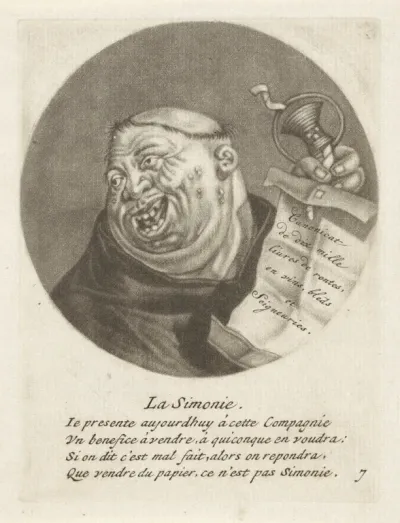 Monnik met een rol papier