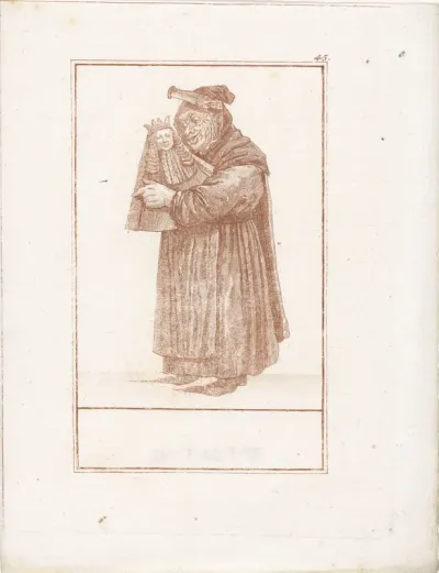 Monnik met mariabeeld
