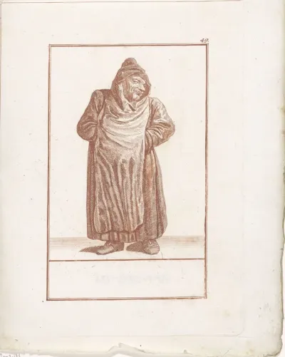 Monnik met voorschoot