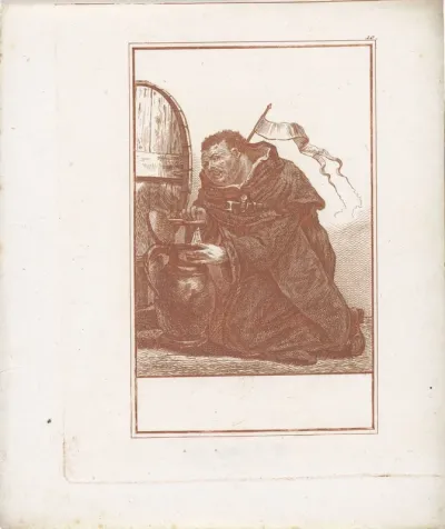 Monnik tapt bier uit een vat