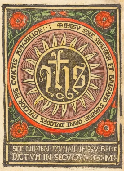 Monogram JHS in a Flaming Circle
