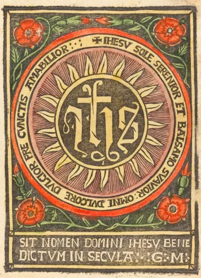 Monogram JHS in a Flaming Circle