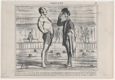 Monsieur, auriez vous la bonté de me dire..., from Croquis d'Été, published in Le Charivari, August 5, 1858